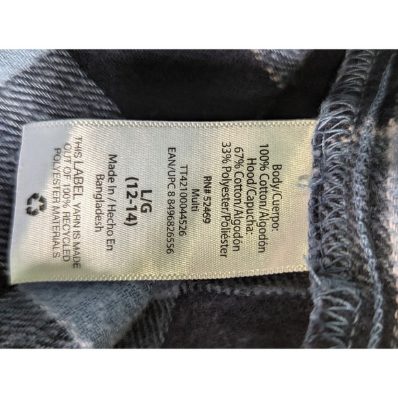 Women's time and tru black and blue flannel large - Picture 8 of 9